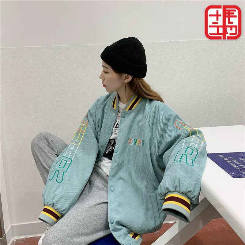 Áo khoác nam nữ, áo khoác nhung bomber,, áo khoác unisex nhung gân cao cấp logo thêu chữ rardic 2 mặt. tp