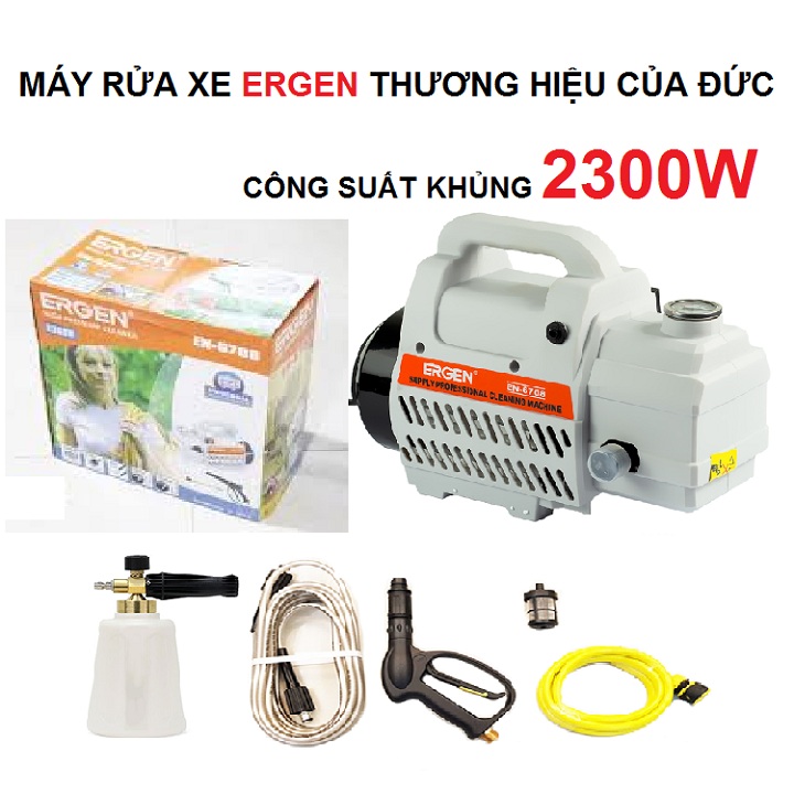 Máy bơm xịt rửa xe áp lực cao tự hút nước ergen en-6708-2300w