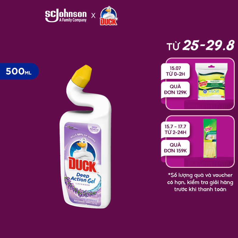 DUCK Tẩy Rửa Bồn Cầu Hương Oải Hương 500ml