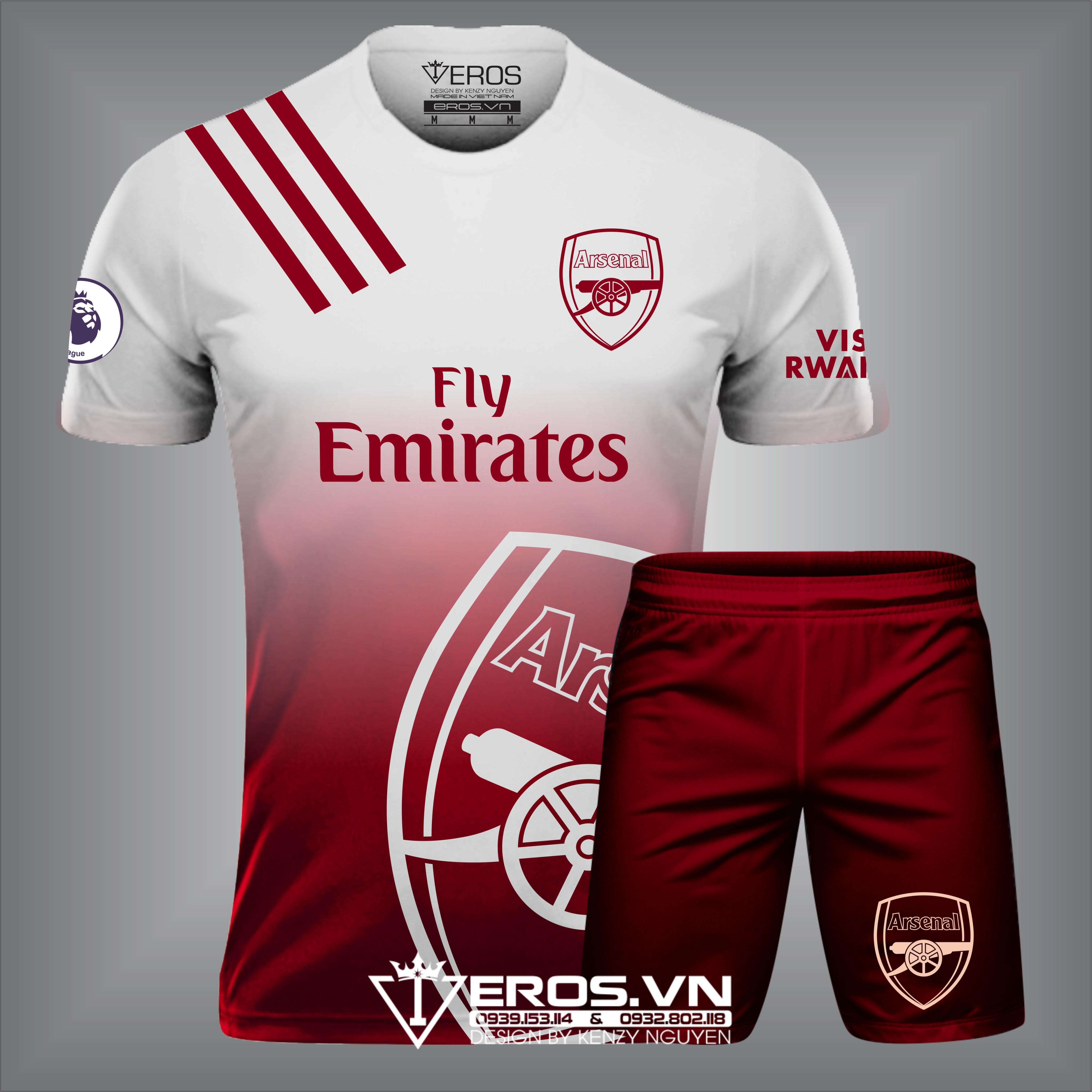 Đồ thể thao Arsenal T09 trắng - Áo bóng đá Arsenal mới nhất
