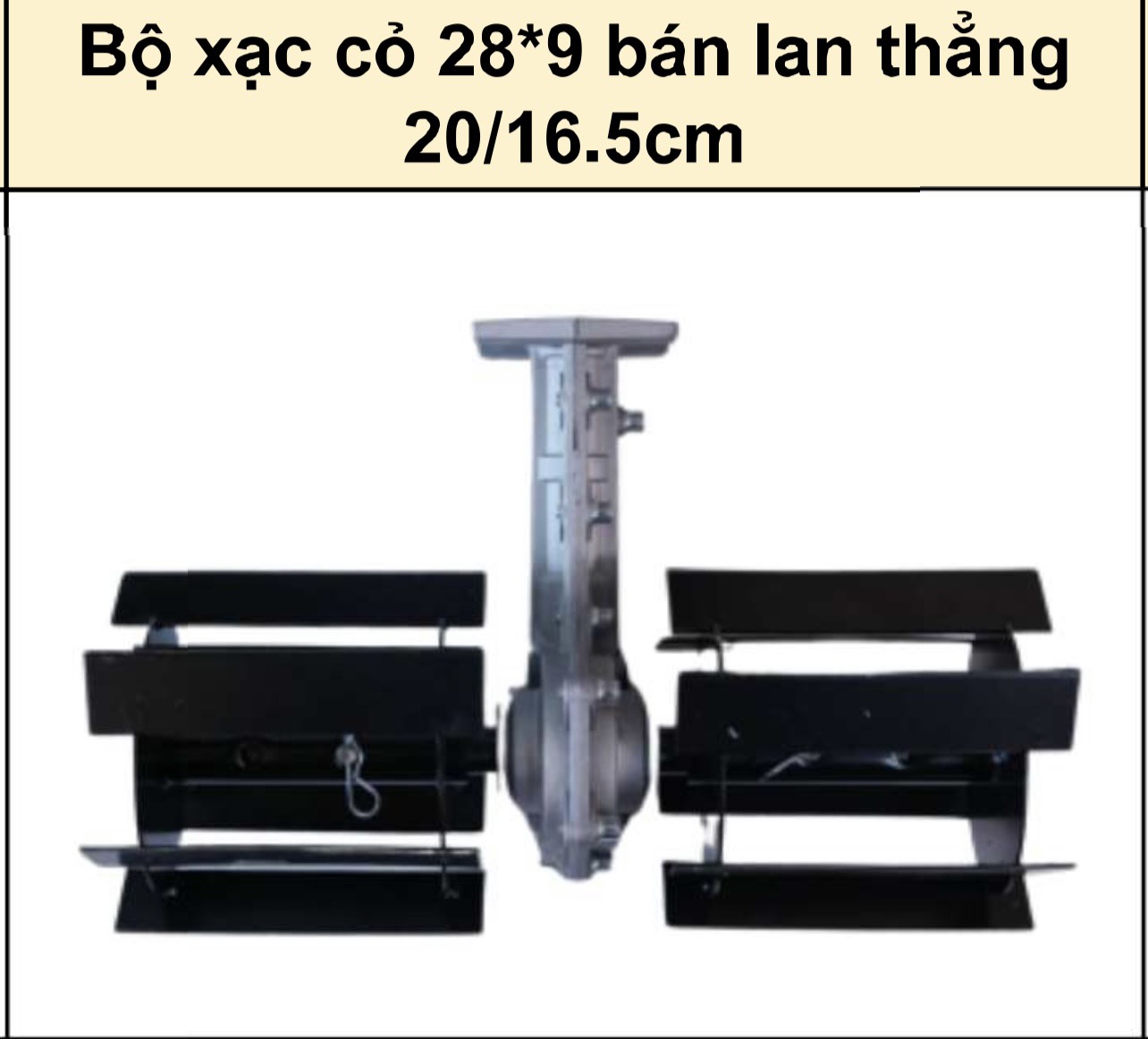 Đầu xới đất lắp máy cắt cỏ - Cánh thẳng, trục 28, 9 khía