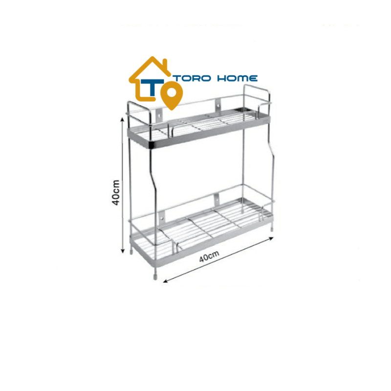 Kệ inox 304 đa năng loại 2 tầng chân đứng gv-03 toro home, cam kết inox chuẩn 304