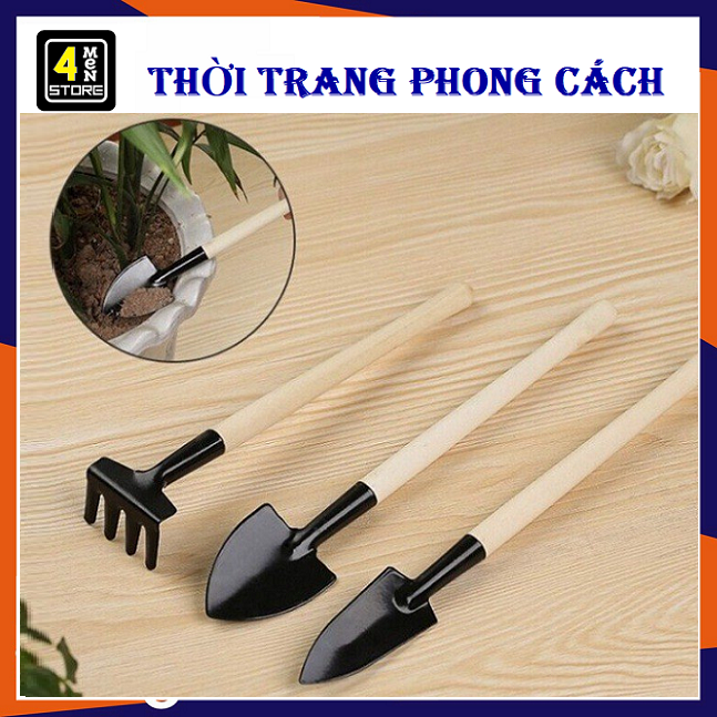 Combo 3 cây cuốc xẻng mini làm vườn - bộ 3 món cuốc xẻng mini cho bé làm vườn