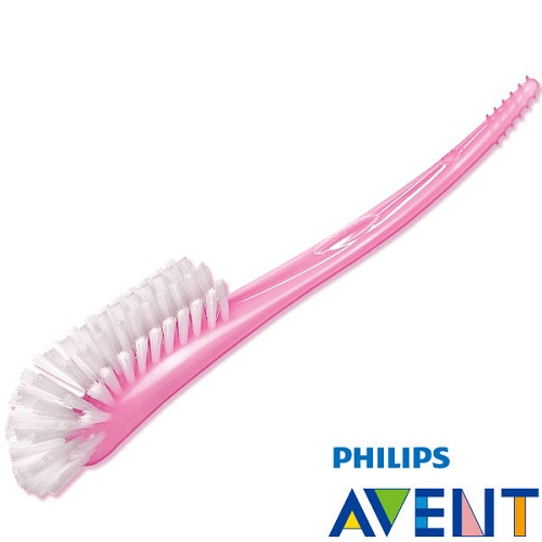 [THANH LÝ]Cọ Rửa Bình Sữa Và Núm Vú Cho Mẹ Và Bé Avent Màu Hồng, Chất Liệu Nhựa Không Chứa BPA, Đầu Cọ Dáng Vòng Cung Giúp Làm Sạch Dễ Dàng
