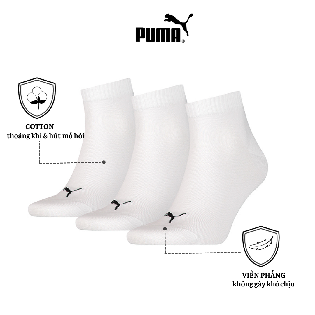 Puma Combo 3 đôi tất thể thao Unisex cổ lửng Puma Unisex Quarter