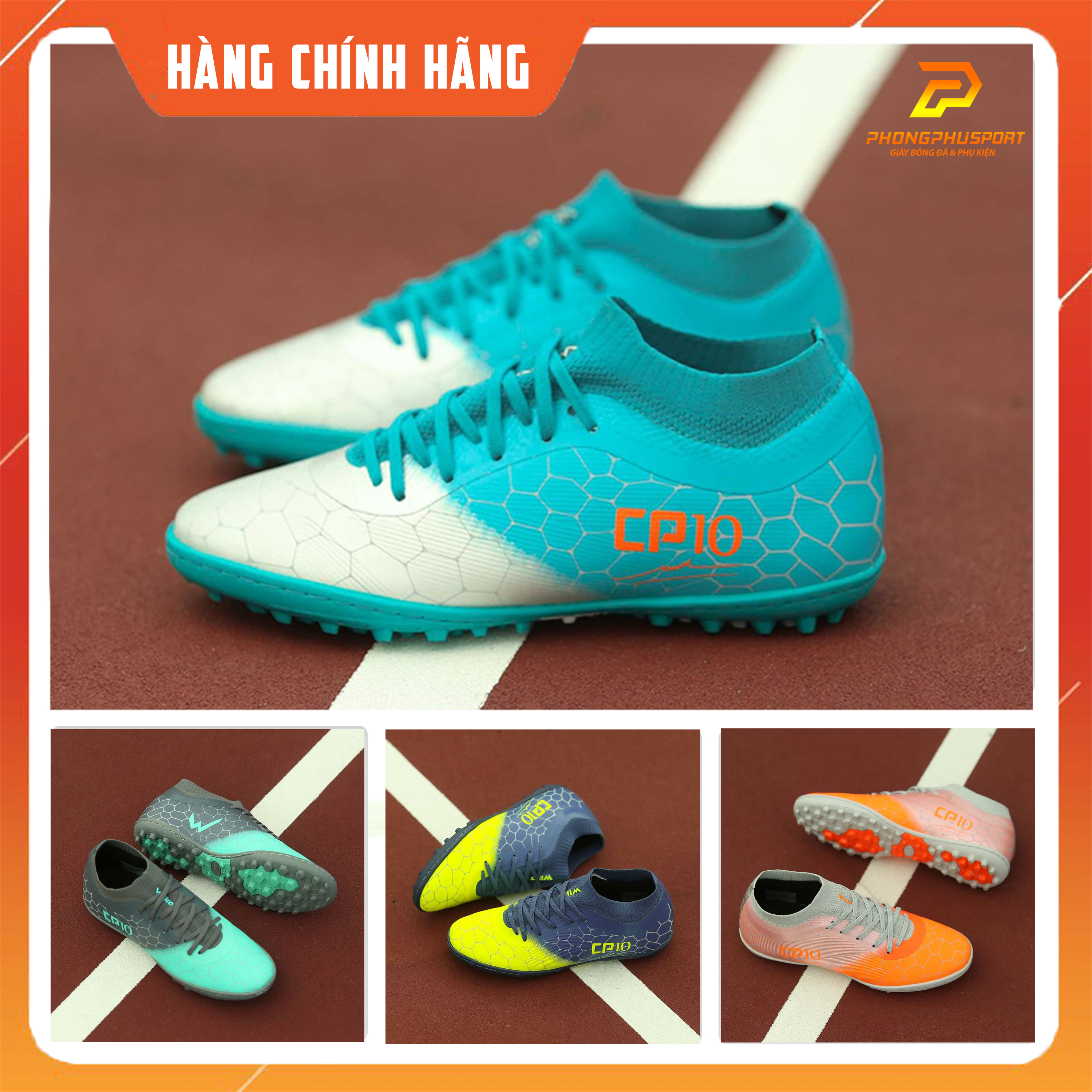 Giày Bóng Đá Wika Công Phượng CP10 Collection TF ( giầy đá bóng đá banh WIKA sân cỏ nhân tạo ) - Đã khâu toàn bộ đế