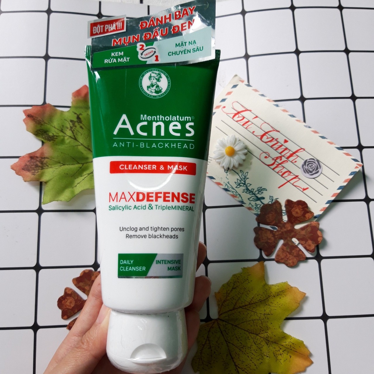 Kem rửa mặt và mặt nạ ngăn ngừa mụn đầu đen Acnes 100g