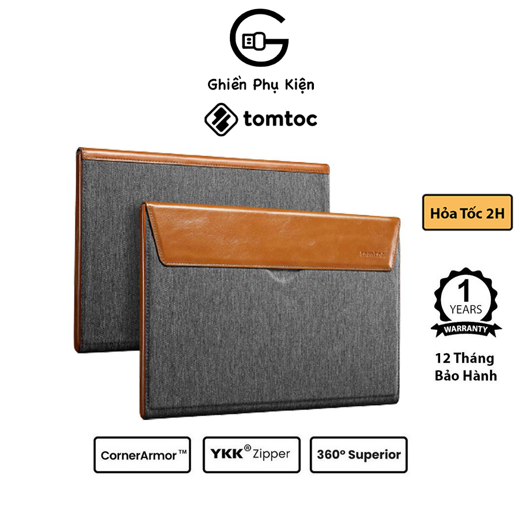 Túi Chống Sốc Tomtoc USA H15 Da TPU Premium Dành Cho Macbook Air/Pro M1 13.3/15/16inch