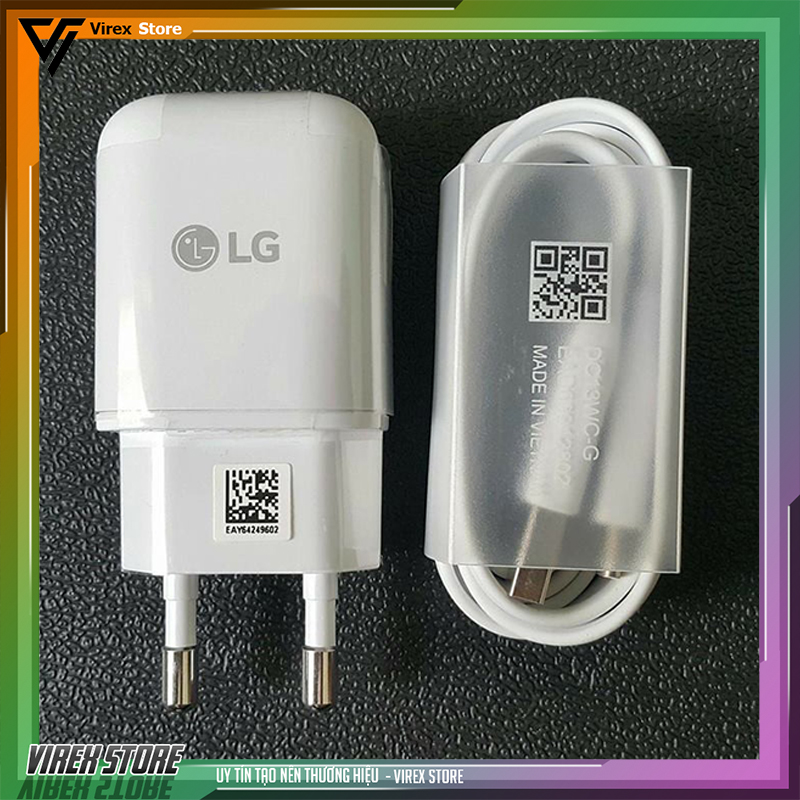 Củ sạc cáp sạc type-c nhanh zin máy lg v30, lg v20, lg v10, lg g7, lg g6, lg g5 phiên bản 2019 - cam kết zin theo máy