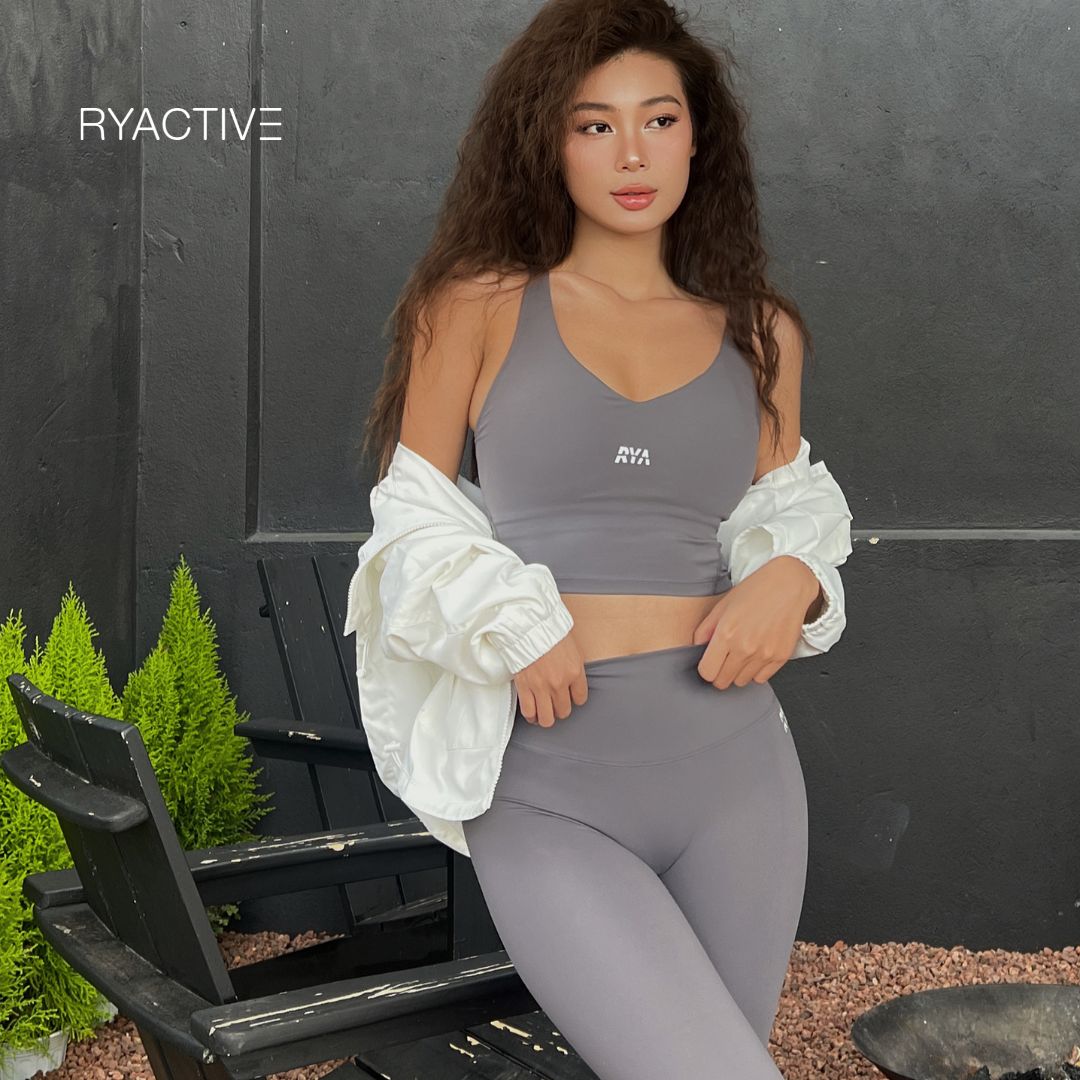 Áo ngực thể thao/ áo tập thể thao nữ/ bra tập yoga/ áo lót thể thao nữ ryactive - charcoal sportbra