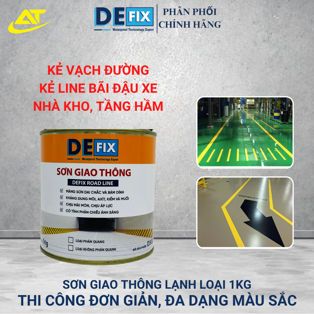 Sơn giao thông kẻ vạch đường, Kẻ Line bãi đậu xe, nhà kho, tầng hầm loại 1kg