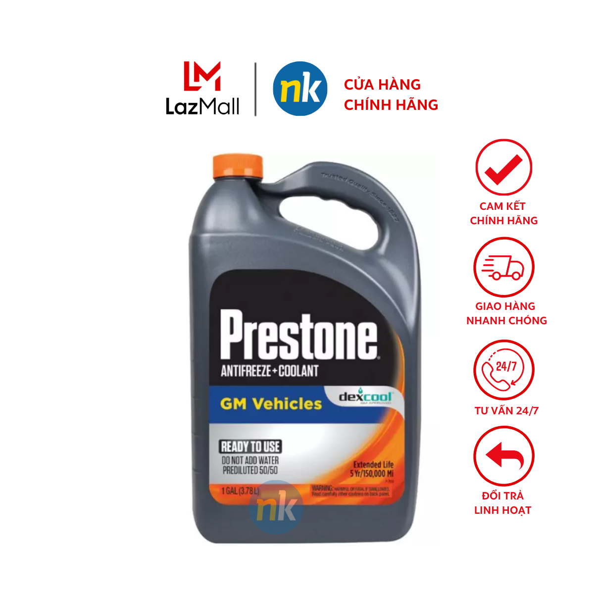 Nước làm mát động cơ màu đỏ PRESTONE DEX-COOL (USA) 3.78L