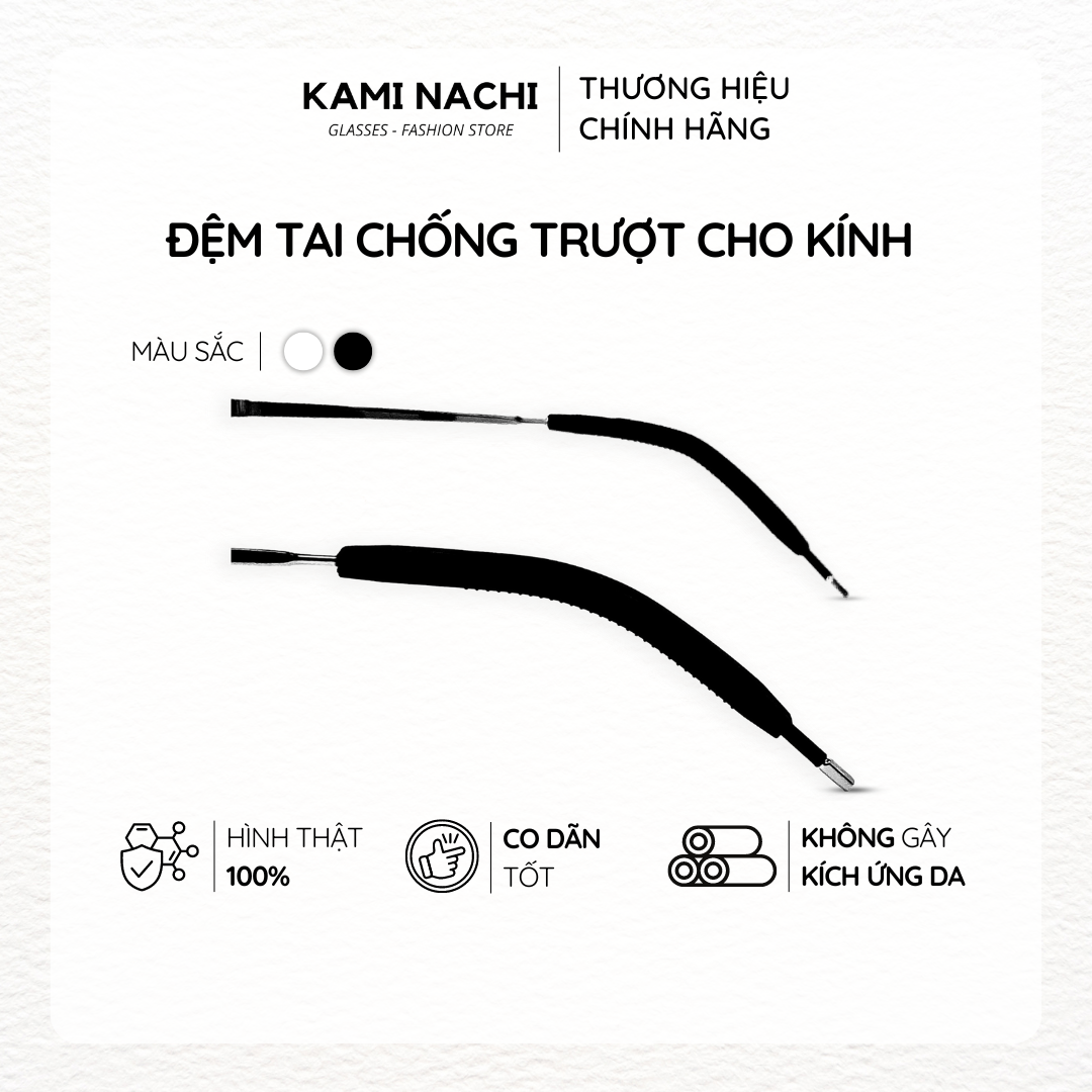 Miếng đệm làm êm tai cho kính bằng silicon siêu bền hình cây tăm chống trượt KAMI NACHI