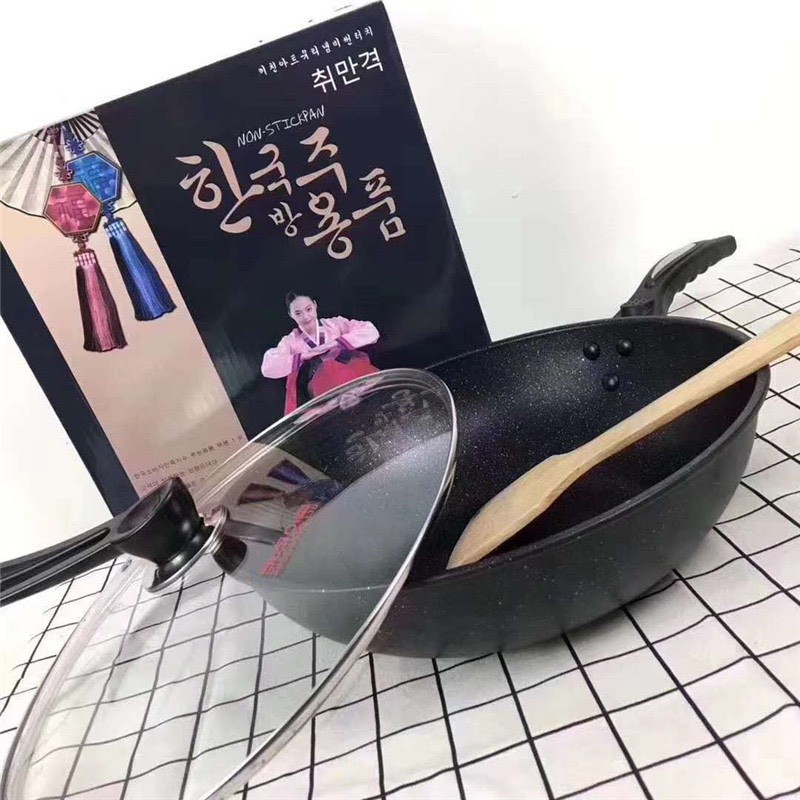 Chảo chống dính siêu bền đá coopia hàn quốc có nắp 32cm - chảo chống dính coopia hq cao cấp sang trọng