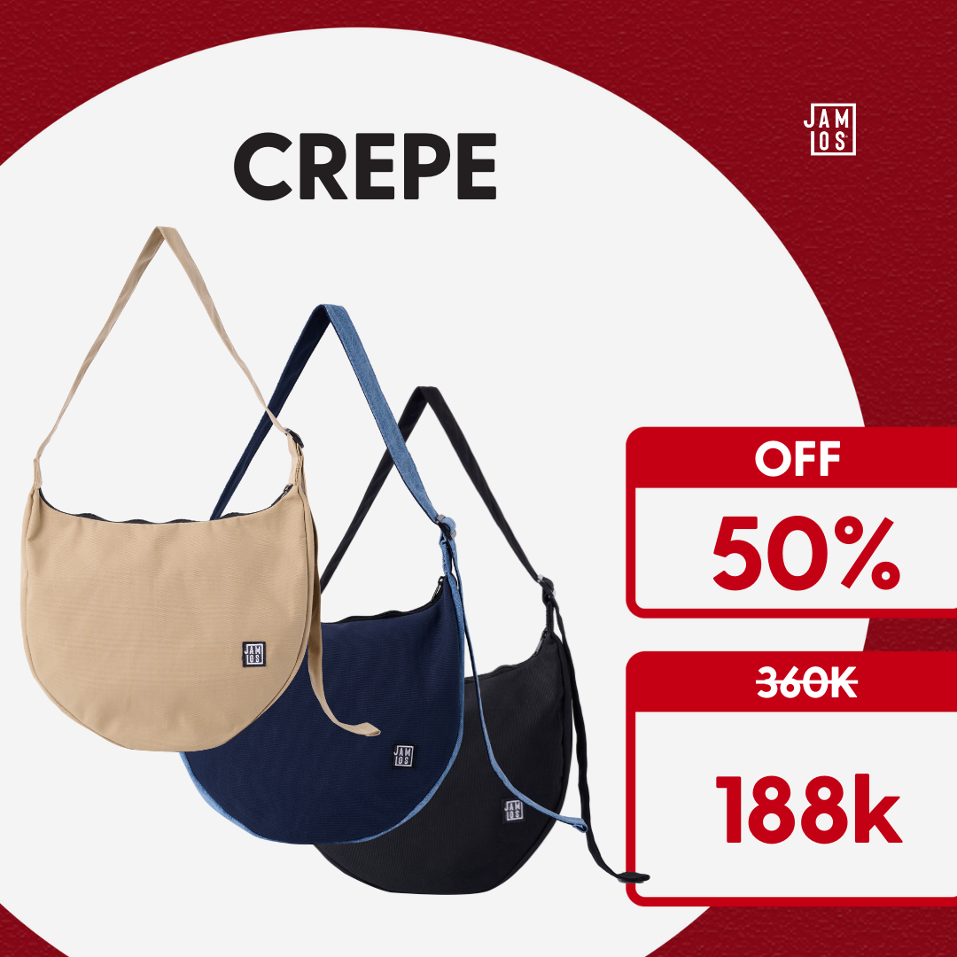Jamlos Crepe 2023 - Túi đeo chéo vải canvas hình bán nguyệt