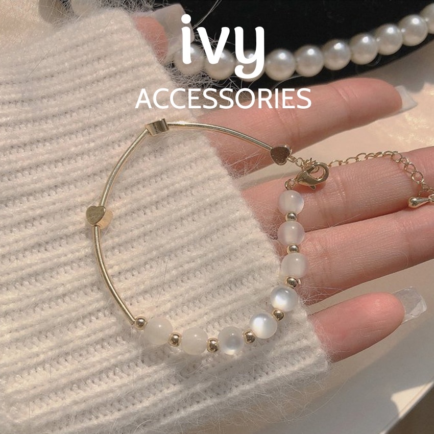 ♛✒☌ Vòng tay lắc tay nữ tiểu thư phối đá phong cách hàn ốc sang chảnh .acc T6