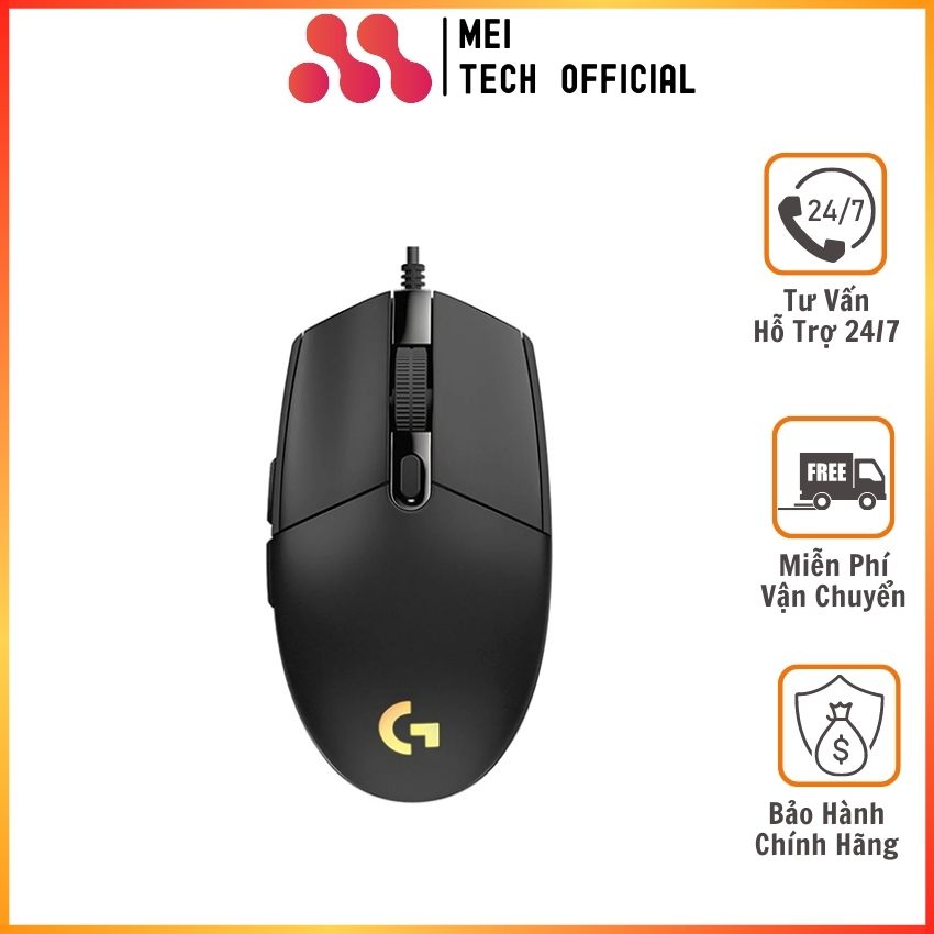 [Freeship] Chuột Có Dây Dây Chính Hãng Logitech G102 Ligghtsync RGB Black -MEI Tech Official- MEI222 Hàng Chính Hãng, Thiết Kế Nhỏ Gọn, Dễ Cầm Dễ Di Chuyển, Độ Nhạy Cao, Chuột Chuyên Văn Phòng, Chơi Game, Dùng Cho Máy Tính/ PC/ Laptop