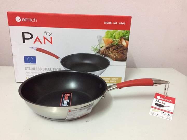 Chảo inox 5 đáy chống dính nhập khẩu Elmich 6364 size 20cm-Chảo inox Elmich sâu lòng chống dính siêu bền