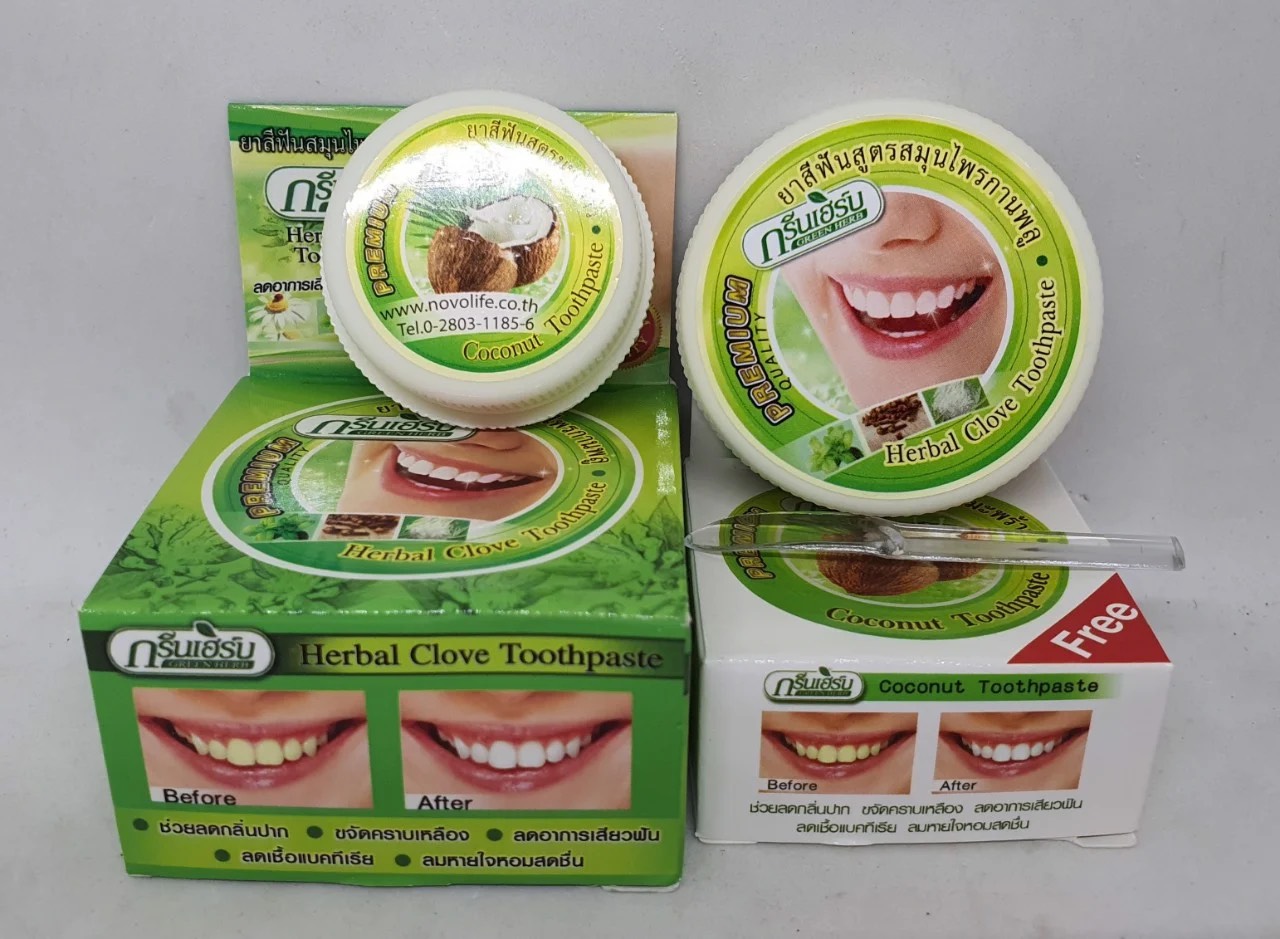 Kem tẩy trắng răng herbal clove toothpaste coconut toothpaste thái lan 25