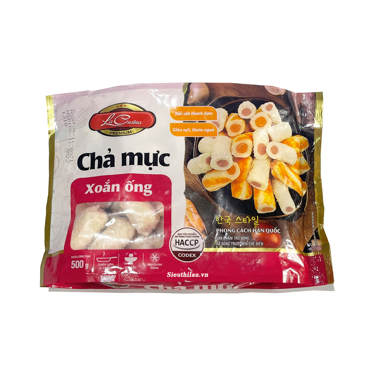 [Tokbokki Store] [HCM SHIP 2H] Chả Mực Xoắn Ống Lacusina 500g