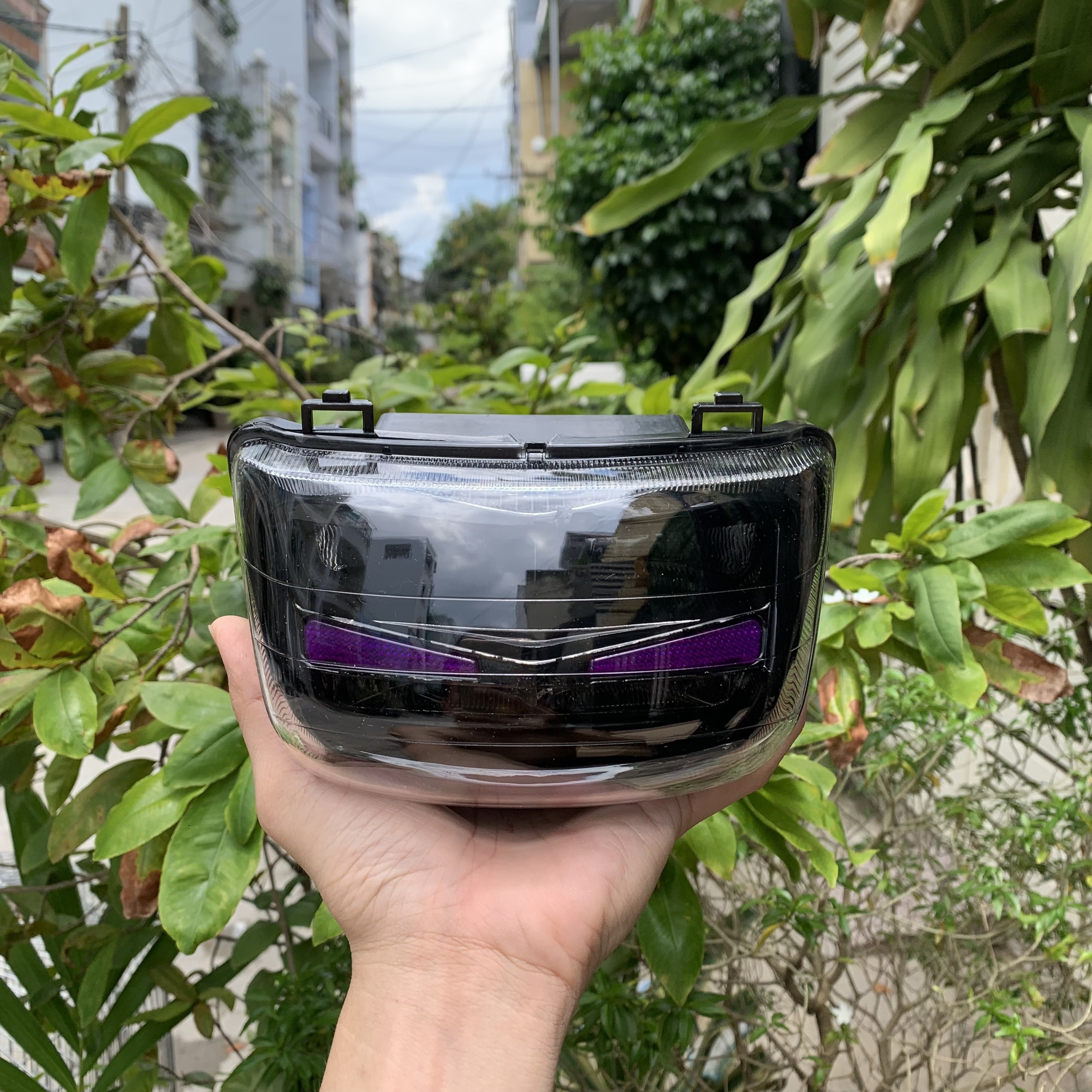 Pha đèn led 2 tầng gắn Wave thái 110