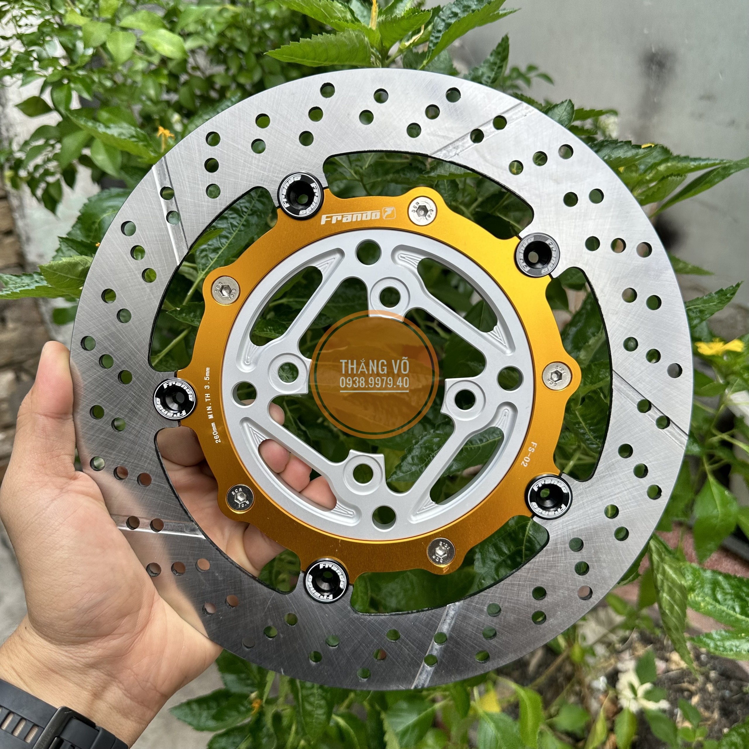 Đĩa 267mm, đĩa 260mm frand0 cnc cực đẹp đĩa 260mm 4 lỗ exciter vario sirius wave dream ab