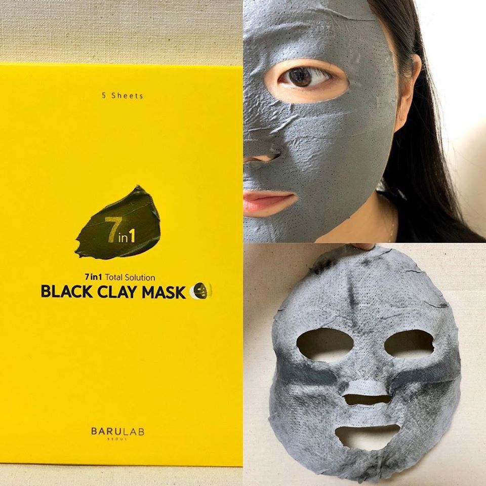 MẶT NẠ ĐÁT SÉT BÙN ĐEN BLACK CLAY 7 IN 1 Hàn Quốc🔮BLACK CLAY MASK 7 in 1 của Barulab  🛫 Hàn Quốc