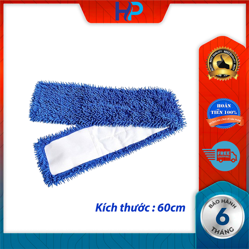 Bông lau san hô 60cm thay thế cây lau nhà công nghiệp, nùi bẹ san hô sợi bông microfiber thấm hút tiện lợi
