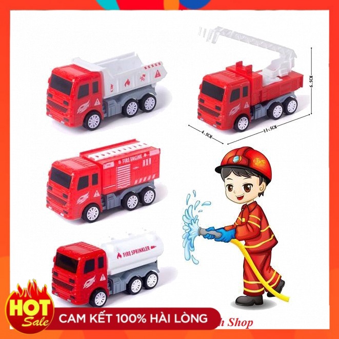 [GIÁ TỐT] Set 4 Ô Tô Đồ Choi Mô Hình Cứu Hỏa TRUCK Màu Đỏ Mã A122726[ LỰA CHỌN TỐI ƯU]