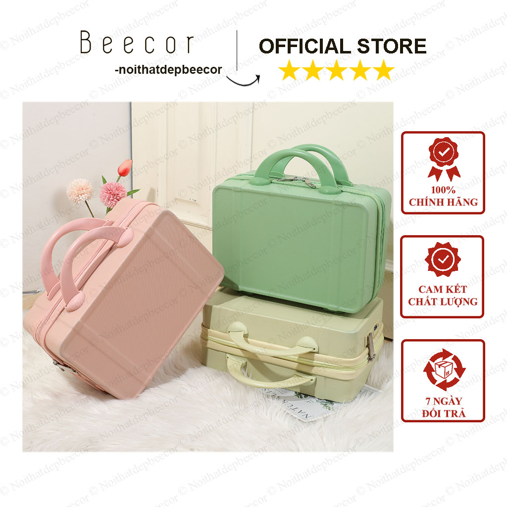 Cốp vali mini đựng mỹ phẩm túi đựng mỹ phẩm 14inch thời trang vali nữ nhẹ túi du lịch