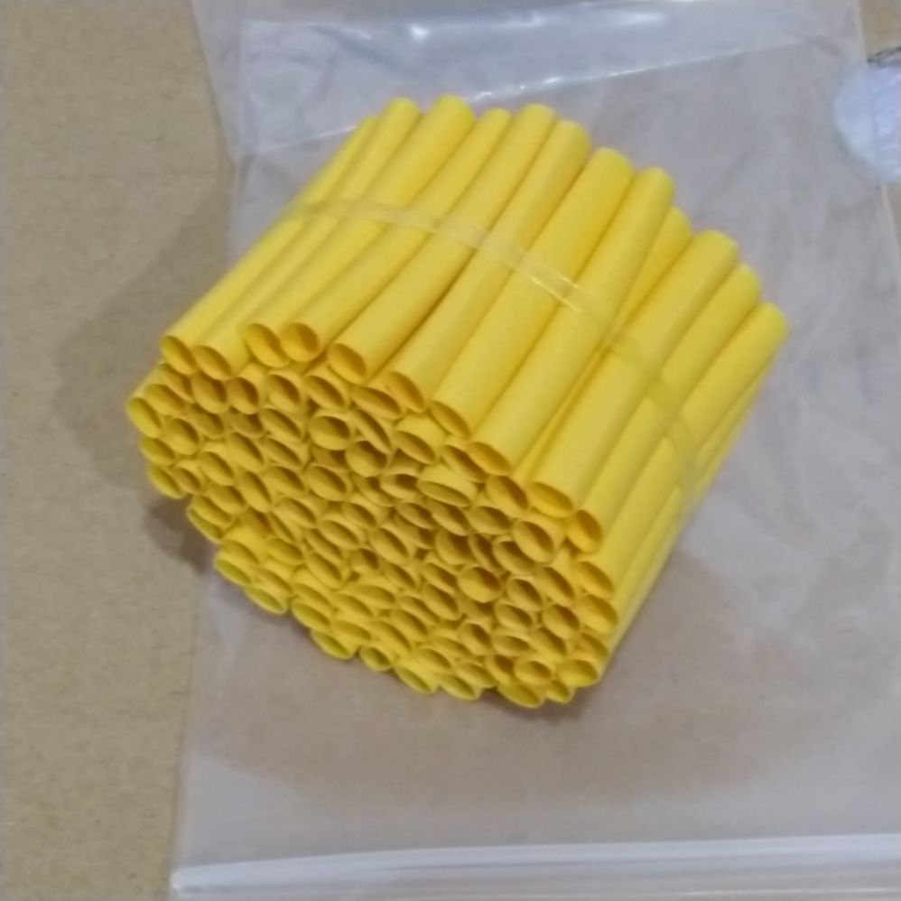 100 ống gen co nhiệt màu vàng phi 5 cắt sẵn 4cm.