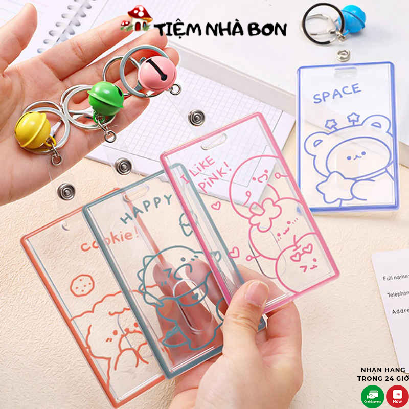 Vỏ đựng thẻ tên học sinh sinh viên, Bao bọc thẻ trong suốt kèm chuông mới lạ