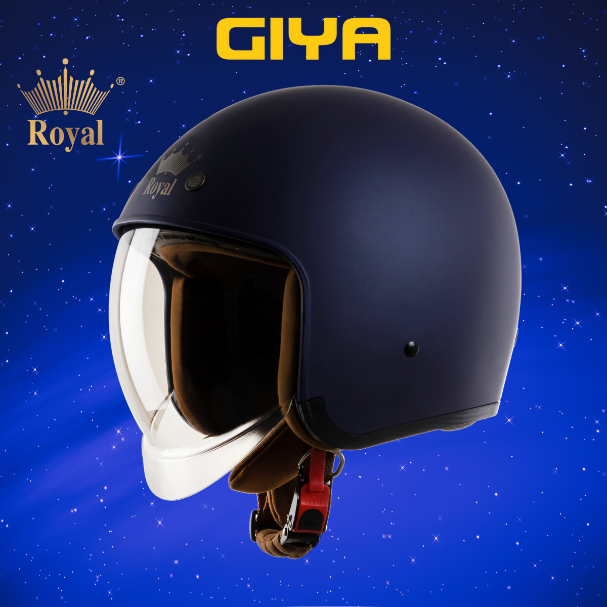 Nón bảo hiểm 3/4 Royal M139 kính âm màu xanh mực nhám, mũ bảo hiểm phù hợp cả nam và nữ, nhiều size, bảo hành 12 tháng - Giya Helmet