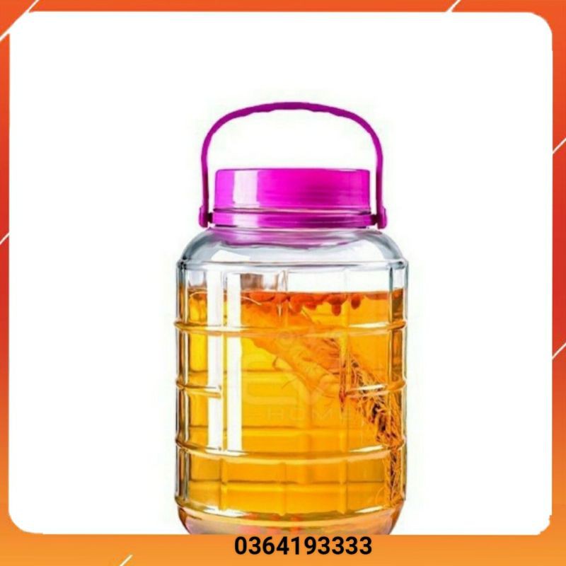 Bình thủy tinh nắp nhựa có quai xách 3 lít