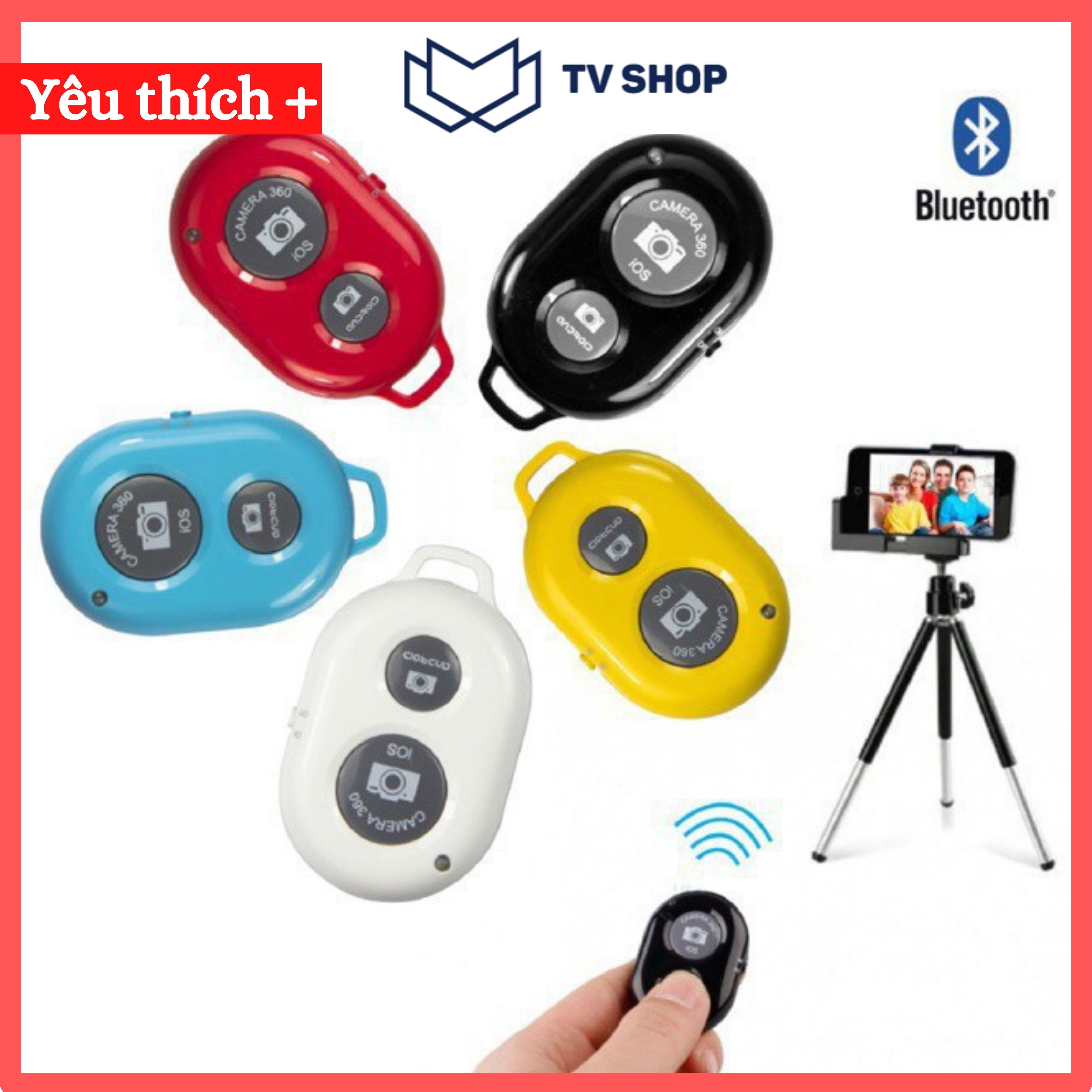 Remote Điều Khiển Chụp Ảnh Từ Xa - Nút Bấm Remote Bluetooth dùng để chụp ảnh livestrem từ xa