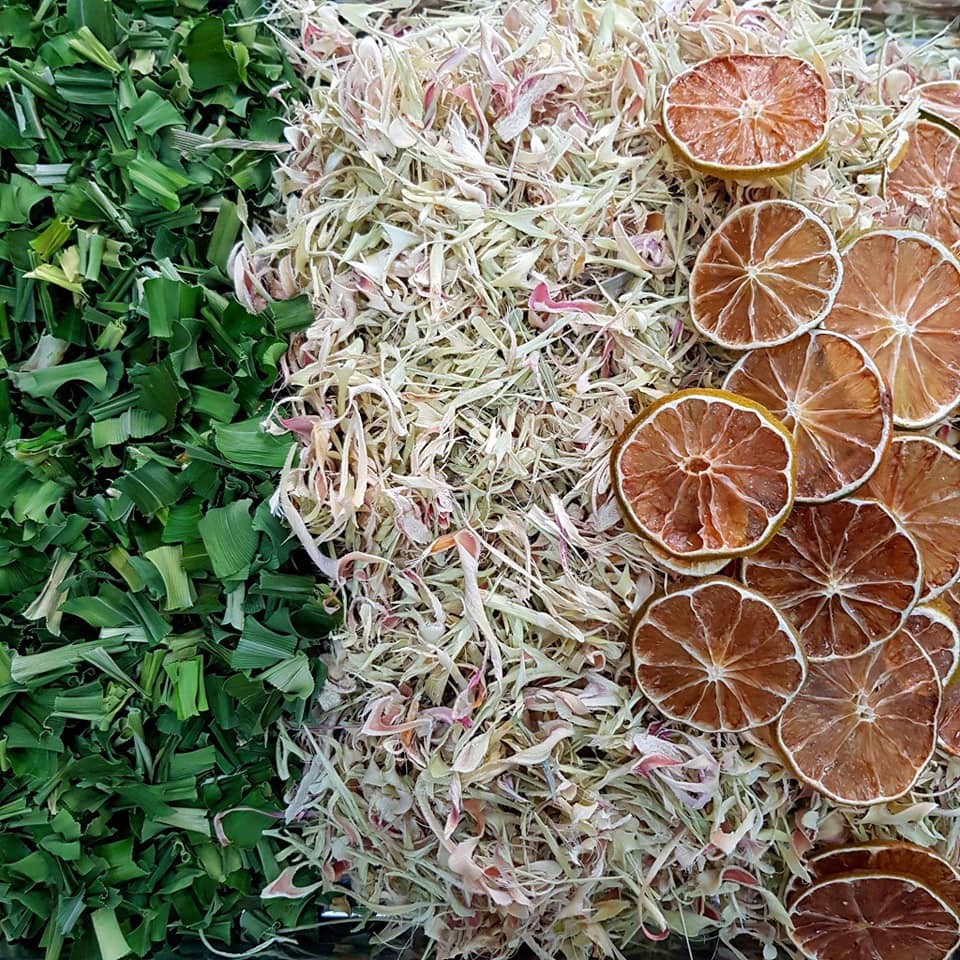 [Combo 110 gram NGUYÊN LIỆU]  Trà chanh sả lá dứa - Giảm cân Detox