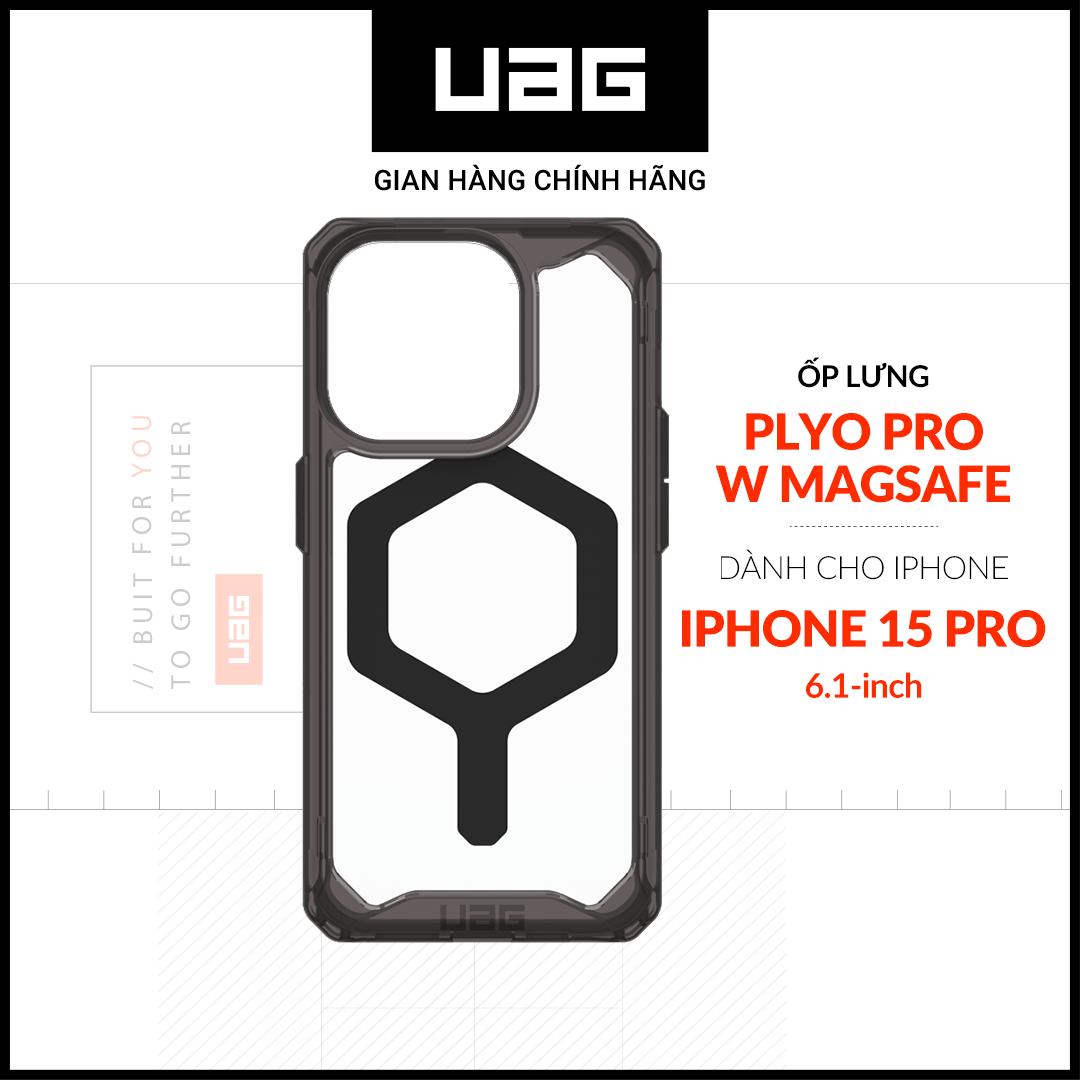 Ốp lưng chống sốc uag plyo pro hỗ trợ sạc magsafe cho iphone 15 pro