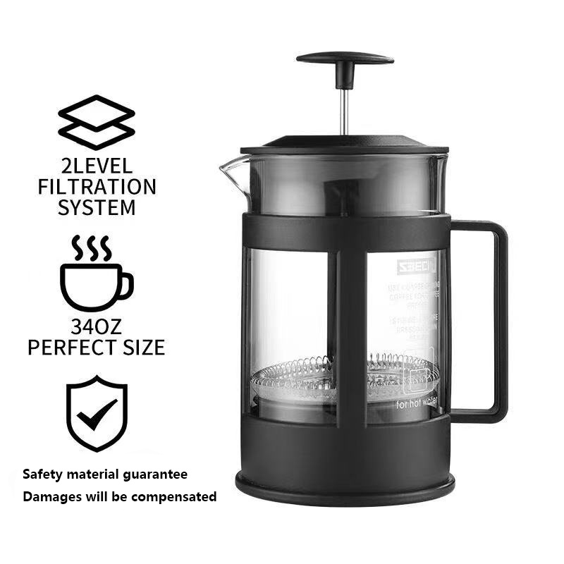 Bình pha cafe ấm trà Pha trà chuẩn kiểu Pháp Bình cafe,Bình Pha Cafe Kiểu Pháp 350ml/ 600ml - Bình pha cà phê french press - Dùng để pha trà hay cà phê theo phương pháp French press ép cà phê - Thiết kế tinh gọn, hiện đại - Chất liệu