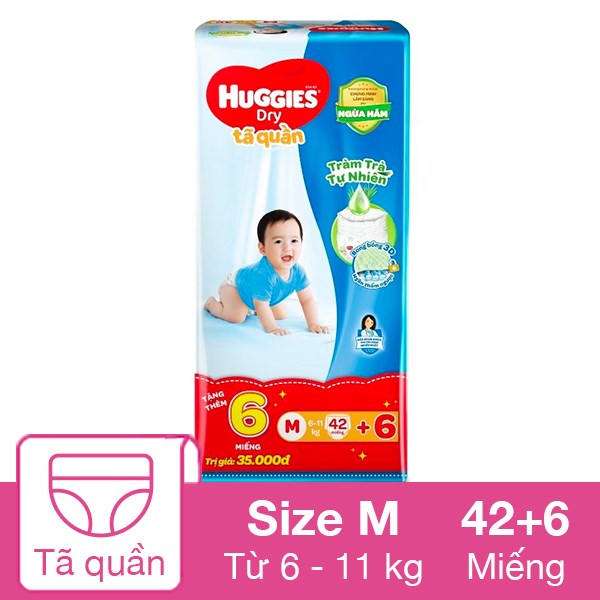 Tã quần huggies m42+6