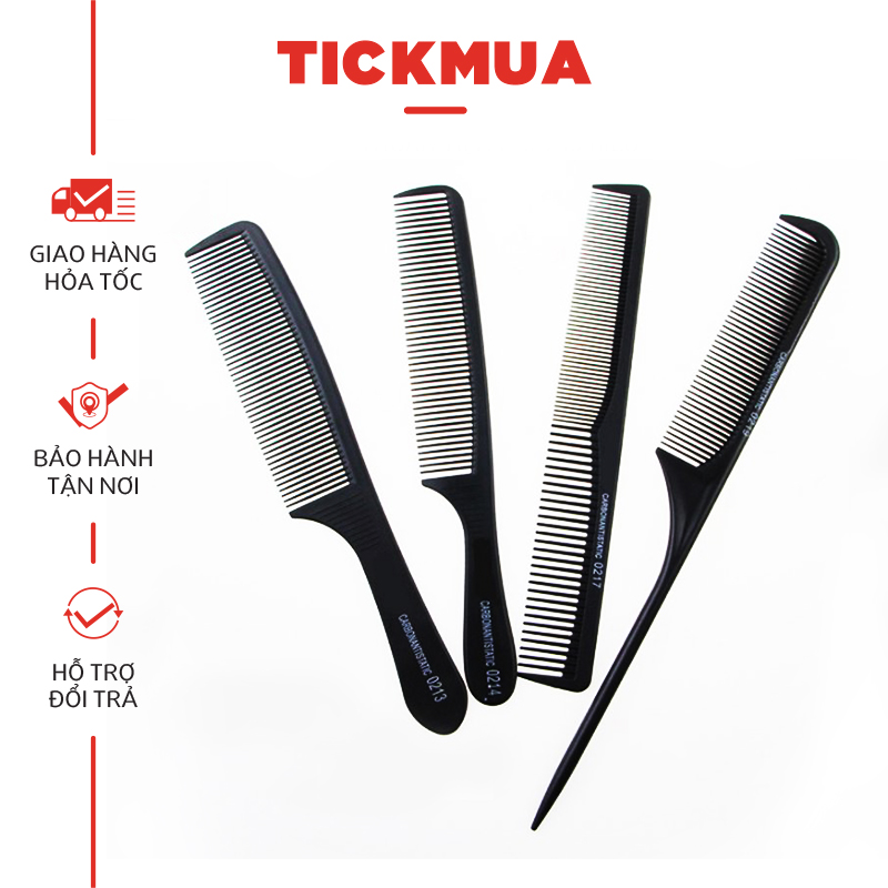 Lược chải tóc tạo kiểu tóc màu đen - TICKMUA - LD033