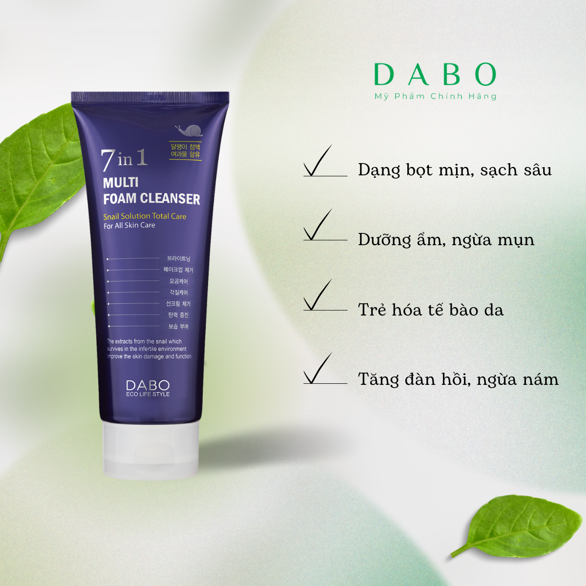 Sữa Rửa Mặt Cao Cấp 7 Tác Dụng DABO Multi Foam Cleanser 180ml