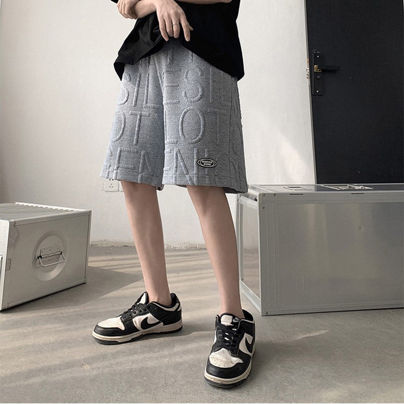 Quần short thể thao đường phố quần short màu rắn quần short thêu