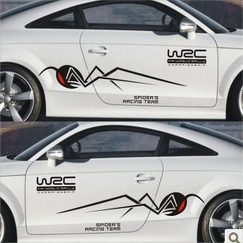 Combo tem dán ô tô 2 bên sườn xe thể thao, thời thượng WRC D-152 - đen