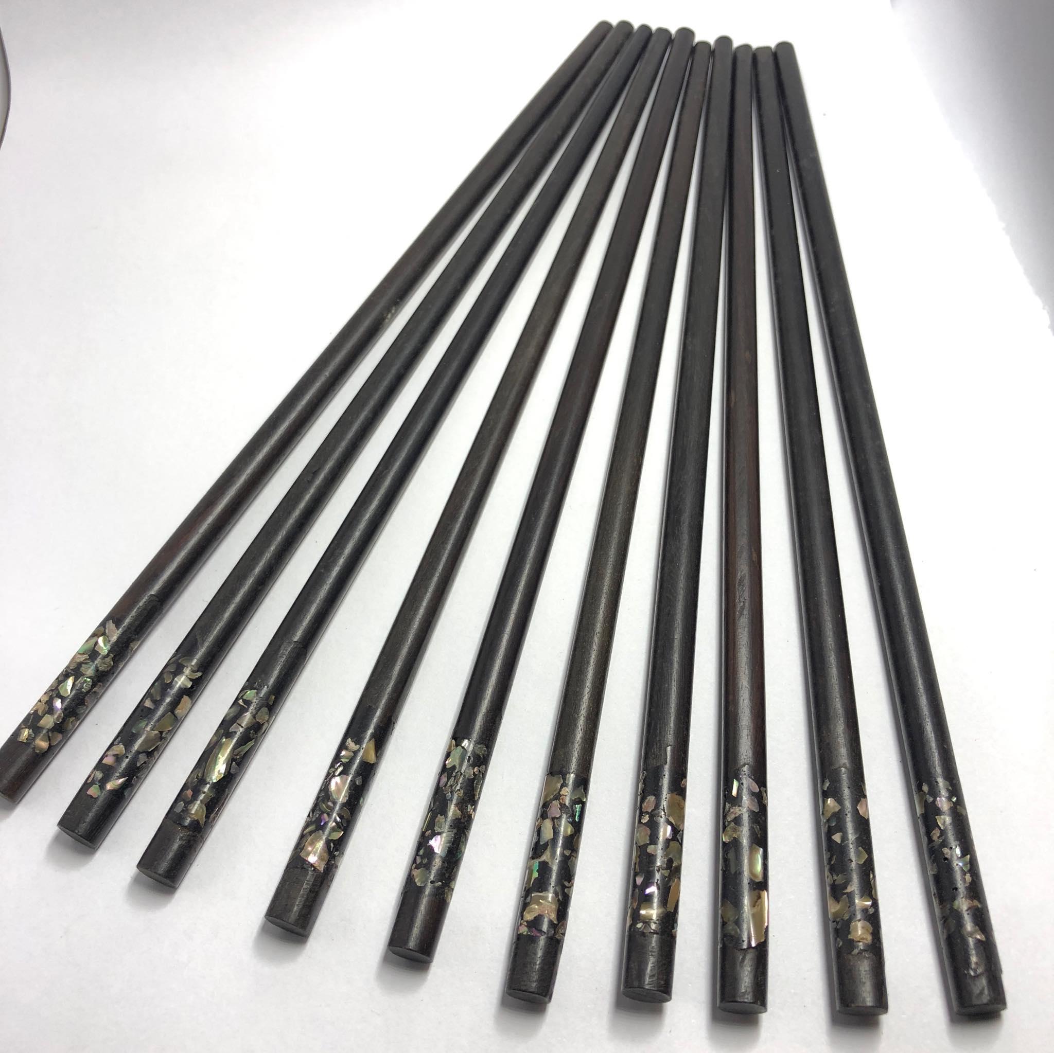 Bộ 10 đôi Đũa ăn gỗ Mun đầu gắn vỏ Bào Ngư ...