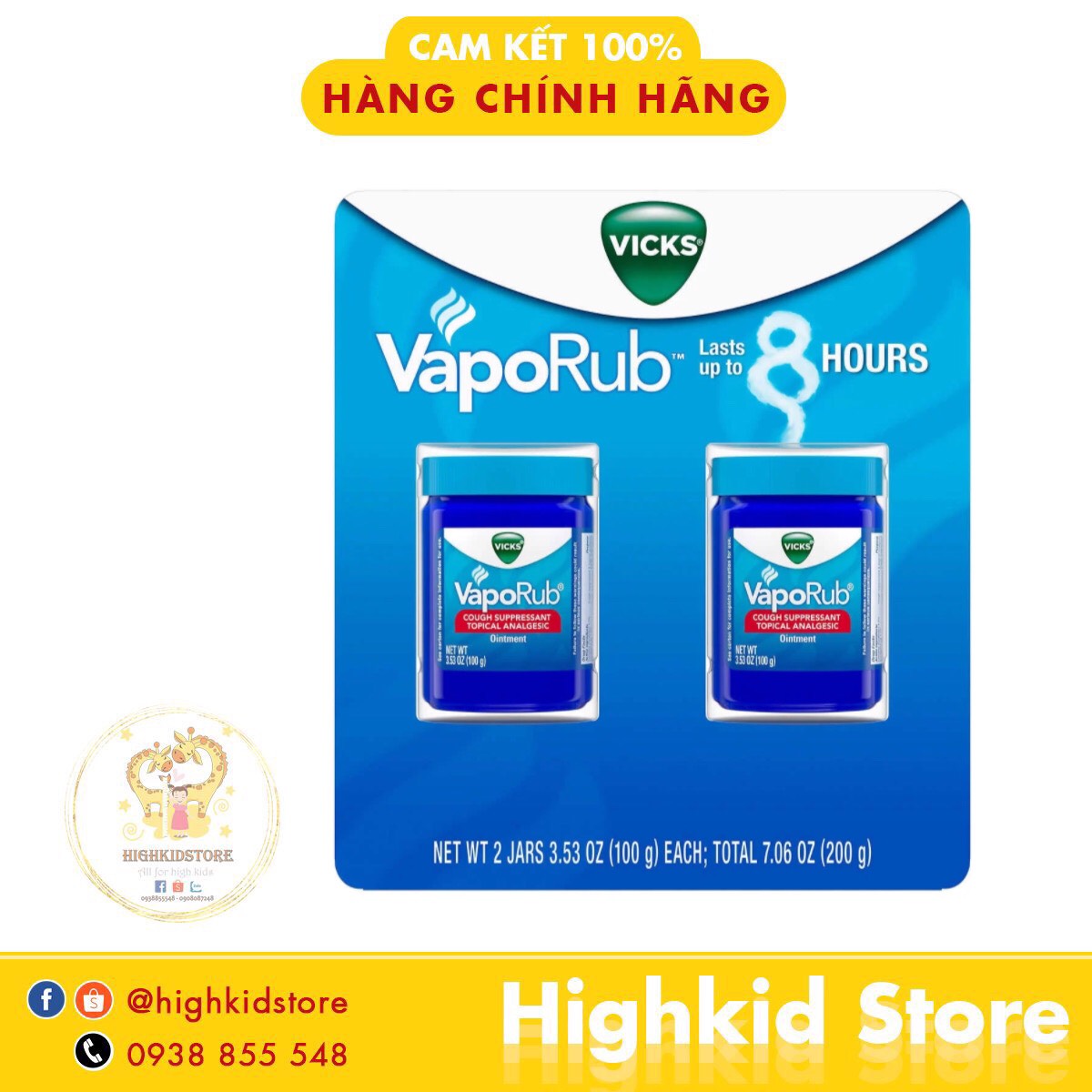 Dầu sáp ấm ngực g.iả.m h.o Vick VapoRub