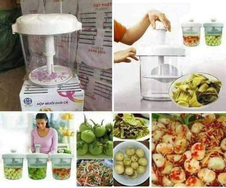 Hộp muối dưa cà việt nhật-hộp muối dưa thông minh và tiện dụng - lọ & hũ - dụng cụ nhà bếp- dụng cụ làm rau & trái cây - hộp lưu trữ - hộp muối dưa cà - hộp nhựa - hũ đựng