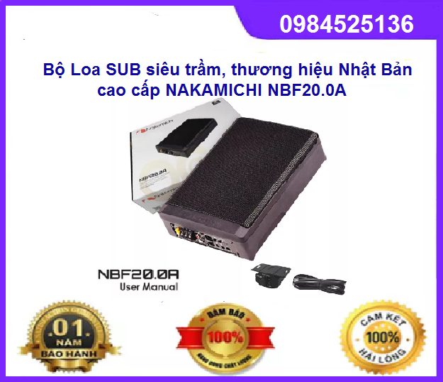 Bộ loa sub siêu trầm đặt gầm ghế xe ô tô, thương hiệu nakamichi nbf20.0a.loa siêu trầm dành cho oto. loa sub giá rẻ. loa sub gầm ghế nakamichi.