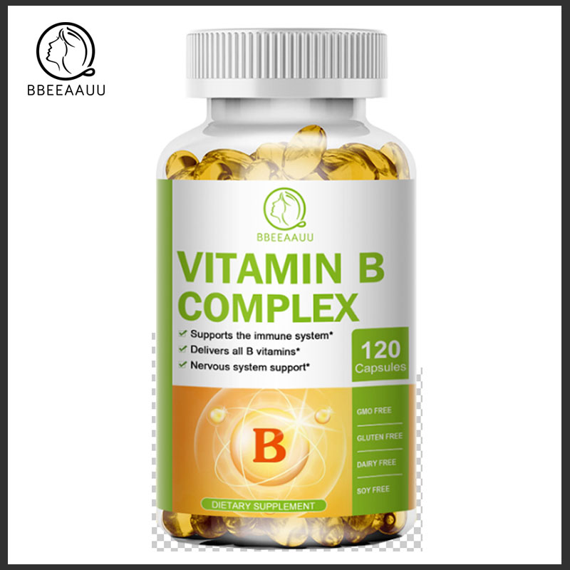 Vitamin B B12, B1, B2, B3, B5, B6, B7, B9 Viên nang phức tạp hỗ trợ hỗ trợ
