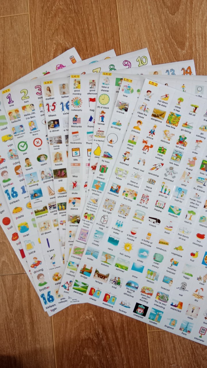 Trọn bộ Sticker từ vựng tiếng anh lớp 1 đến lớp 5 Global - Bộ Giáo Dục