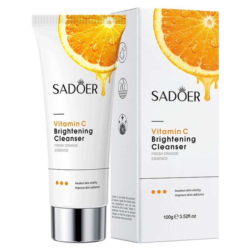 sữa rửa mặt trắng da sadoer Vitamin C 100g Sadoer sữa rửa mặt da dầu mụn Sa301 - 3